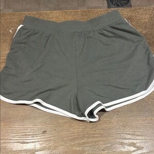 No Boundaries Charcoal Shorts with White Edging